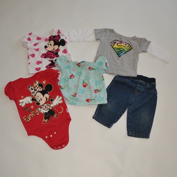 12 Month Girls Disney Outfits / Shirts 4115* - Picture 1 of 6